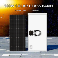 Panneaux solaires 150W-200W en silicium polycristallin, surface en verre entièrement noire pour système de production d'énergie solaire domestique et industriel