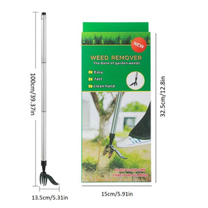 Manual Weeder Zinc Aluminum Fork Type Root Remover Garden Tool Black 008 - Product Image 4