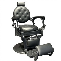 Fauteuil de Barbier Hydraulique avec Repose-Pieds Réglable en Cuir PU, Base Pivotante Robuste, Inclinable et Rembourré pour Équipement de Salon et Spa