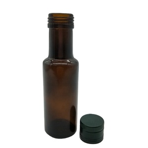 En stock 120ml Mini bouteille ronde d'huile d'olive brun foncé - Product Image 1