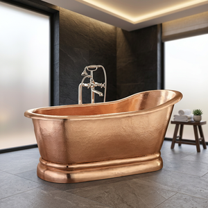 Baignoire ovale autoportante en cuivre patiné de luxe, durable, avec pieds à griffes, en métal, avec couvercle, pour adultes, pour salle de bain intérieure, maison indienne - Product Image 3