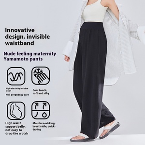 <span class=keywords><strong>Pantalon</strong></span> de maternité amincissant décontracté avec jambe large printemps été mince drapé vêtements d'extérieur Pupu vêtements coupe <span class=keywords><strong>ample</strong></span> polyvalence - Product Image 4