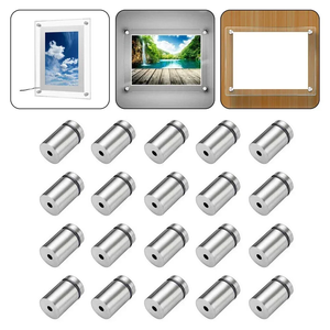 Entretoises de fixation en acier inoxydable métriques polies pour présentoirs en verre, supports de signalisation et publicité, quincaillerie de fixation - Product Image 6