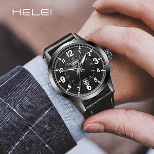 Montres en cuir véritable pour hommes, calendrier, date, étanches, style classique, montres à quartz pour hommes, style business décontracté, montre lumineuse <span class=keywords><strong>Timex</strong></span> - Product Image 3
