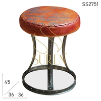 Tabouret de bar industriel moderne vintage en fer forgé, chaise de bar indienne design avec structure métallique pour usage domestique, extérieur et hôtelier Suren Space