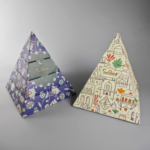 Sunshine Eco-Friendly Bakery Pyramid Takeout <b>Box</b> for <b>Cookies</b> Waffles Crepes Bread Catering Made of Durable Paperboard - Product Image 6