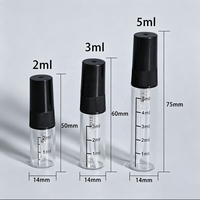 Flacon testeur de parfum en verre cylindrique personnalisé avec pompe pulvérisatrice graduée pour huiles essentielles, cosmétiques, soins de la peau, sérum 2ml 3ml 5ml