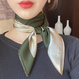 Lenço Quadrado Pequeno de 70cm para Mulheres Muçulmanas, Três em Um, Laço para Cabelo, Elegante para o Trabalho - Product Image 4