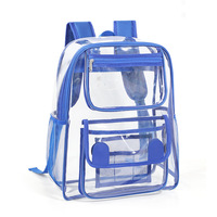 Sac à dos transparent en PVC tendance transfrontalier avec doublure en polyester, imperméable, grande capacité 20-35L, unisexe, pour l'école et les voyages