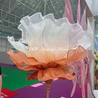Décoration de sol pour fenêtre, fleur géante pour événement, fleur géante unique en papier organza, grande taille pour mariage