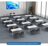 Silla de Oficina Plegable Móvil con Diseño Modular y Estilo Moderno para Mesas de Conferencia, Capacitación, Reuniones y Escuelas