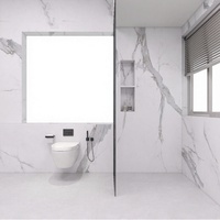 Finition haute brillance adaptée aux hôtels, panneaux muraux en PVC SPC imitation marbre, imperméables, résistants au feu et faciles à installer