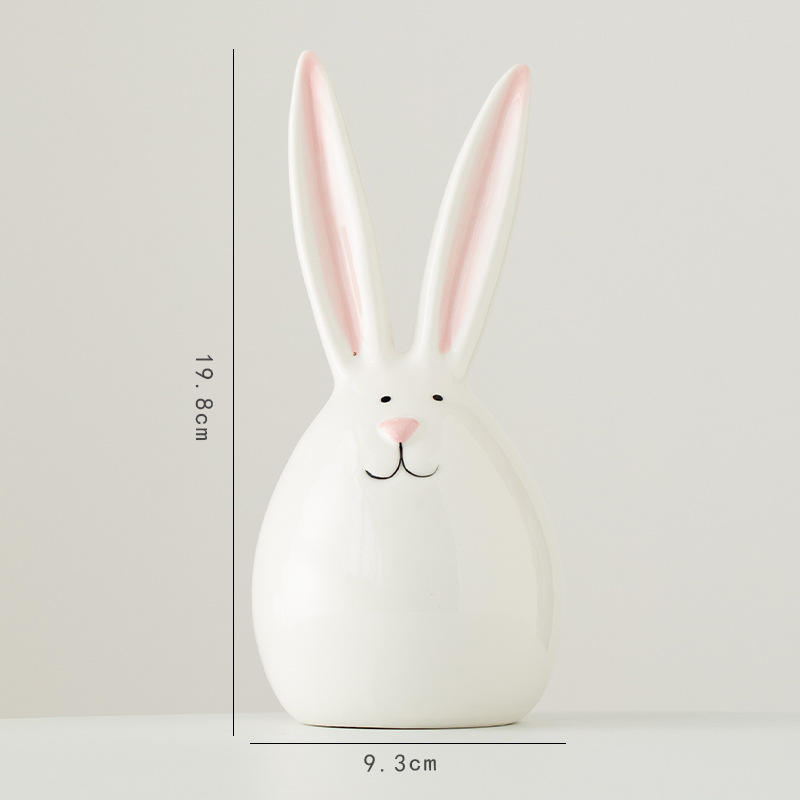 Figurina di coniglio grande orecchio rosa