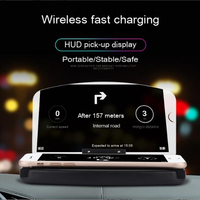 2022 3in1 voiture Navigation projecteur affichage tête haute maquillage organisateur voiture support pour téléphone HUD Type c chargeur sans fil récepteur