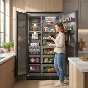Built Ready Fridge Side-by-Side Portable <b>Refrigerator</b> Energy Efficient Low Noise Frost-Free Household Hotel Built - in Refrigera - Product Image 4