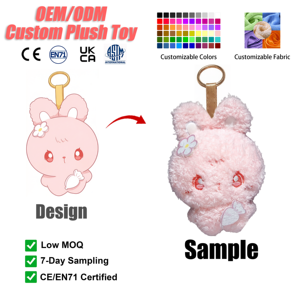 Portachiavi Personalizzabili con Animali Carini <span class=keywords><strong>in</strong></span> Peluche, Piccoli Coniglietti Kawaii, Giocattoli Imbottiti <span class=keywords><strong>in</strong></span> Cotone PP, Vendita all'Ingrosso OEM ODM - Product Image 1
