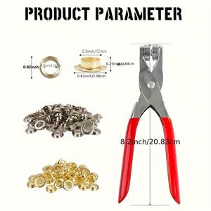 Ensemble d'outils de boutonnière <span class=keywords><strong>pince</strong></span> à poinçonner à main <span class=keywords><strong>Rivet</strong></span> portable poinçon manuel 12mm anneau en métal <span class=keywords><strong>pince</strong></span> à trou d'air <span class=keywords><strong>pince</strong></span> à œillets - Product Image 5