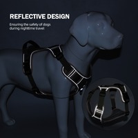 Gilet en laisse pour chien en nylon avec sangle de poitrine réfléchissante Harnais pour grand chien avec corde de maintien à la main Antidéflagrant pour grands chiens