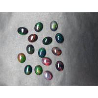 Opale noire éthiopienne naturelle de qualité AAA, cabochon ovale 6*8 avec jeu de couleurs pour la fabrication de bijoux, prix de gros