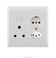 Enchufe de interruptor eléctrico estándar de Sudáfrica 1 palanca 3 enchufe de Brasil 16A enchufe para el hogar