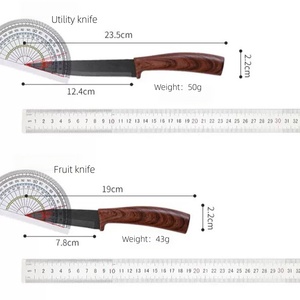 6 PCS Kitchen <b>Knife</b> <b>Set</b> with Peeler Non Stick Coated Stainless Steel Kitchen <b>Knives</b> Wood Grain Handle Gift Box Packing - Product Image 4