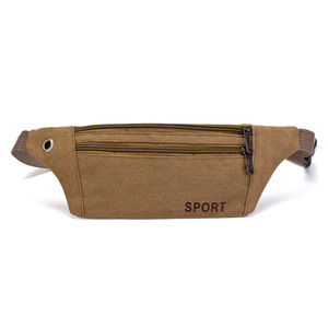 Men's Outdoor Running Waist Bag Canvas Fit Multifunctional Sports Leisure Fanny Pack <b>Small</b> Phone Bag Crossbody <b>Chest</b> Bag - Product Image 3