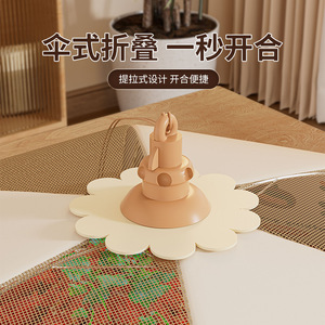 Chunzao Food <b>Cover</b> Foldable Dustproof Flyproof <b>Table</b> <b>Cover</b> For Leftover Meals Washable Polyester Material - Product Image 4