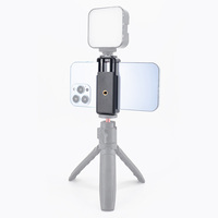 Support de téléphone premium avec clip, double trou de vis 1/4 pouce, support à griffe froide pour microphone, lumière vidéo LED, smartphone iPhone