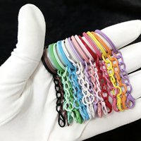 Porte-clés Rond Couleur Bonbon Tendance avec Anneaux Découpés et Fermoir Chaîne en Gros pour Breloques de Sac DIY, Cordons et Accessoires Porte-clés