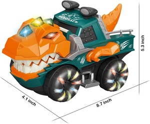 Giocattoli di dinosauro auto con luce lampeggiante e suoni, camion giocattolo per evitare ostacoli a 360 gradi, <span class=keywords><strong>macchinine</strong></span> di dinosauri giocattolo a batteria - Product Image 6