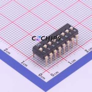 DSIC08LH-P DIP Switch Through hole Component (THT) Switch Flat Toggle, Raised Type Single Pole Single Throw 8 PC Pin - Product Image 1
