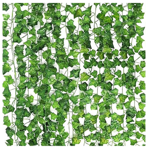 84 pieds 12 brins de plantes à feuilles artificielles guirlande suspendue lierre vignes pour maison jardin bureau mariage mur décor vert - Product Image 1