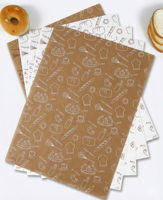 Papier d'emballage alimentaire en papier ciré recyclable, imprimé avec un logo personnalisé, résistant à la graisse, pour sandwichs, hamburgers, pains, gâteaux, biscuits