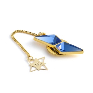 Insignia Metálica Magnética de Alta Calidad, Diseño de Joyas con Diamantes Azules Plateados en Relieve, de Lujo y Gran Venta - Product Image 2