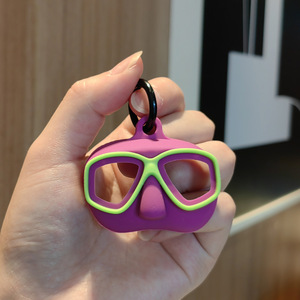 Cute Mini Diving Mask Silicone <b>Keychain</b> Colorful Goggles Pendant with Braided <b>Lanyard</b> Sport Bag Charm Gift for Diving Lovers - Product Image 3