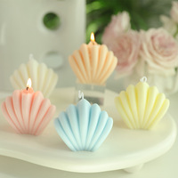 Bougie pour décoration de maison Senteurs personnalisés Cire végétale Aroma Art Bougie en forme de coquille de mer pour cadeau