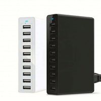 Station de charge pour smartphone 5V 12A, tête de charge 10 ports 60W haute puissance, chargeur multi-ports USB pour téléphone portable