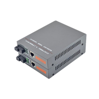 Convertidor de Medios de Fibra Óptica Gigabit 1RJ45 + 1Fibra, Convertidor Óptico Netlink 10/100/1000M Monomodo 20 KM