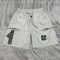 Shorts de sport décontractés pour hommes, à cordon de serrage, couleur unie, trois-quarts, coupe droite et décontractée, texture STONE, pour l'approvisionnement transfrontalier
