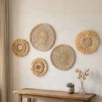 Set de table rond en jonc de mer naturel tressé, décoration murale tissée, style bohème et rustique, pour la maison et la salle à manger, taille personnalisée