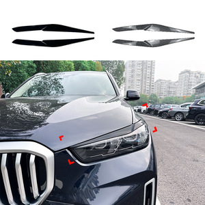 Bmw X5 X6 G05 G06 Lci 2023 Headlight Brows Car Decals Piano Black Carbon Fiber Texture Adhesive Exterior Modification - Product Image 1