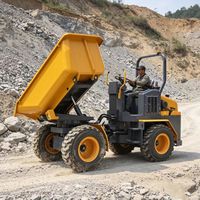 Mini-dumper articulé à 4 roues, benne basculante hydraulique sur roues, tout-terrain, pour la construction, l'agriculture et l'aménagement paysager
