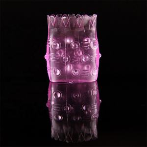 GF wieder verwendbares Silikon kondom mit gepunktetem Penis ärmel für Männer - Product Image 3