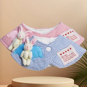 ผ้ากันเปื้อนลายสก๊อตน่ารักสำหรับสัตว์เลี้ยง ตกแต่งสำหรับแมว สุนัข สีฟ้า ชมพู เหลือง - Product Image 1