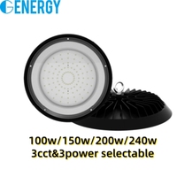NUEVA FÁBRICA DE Shenzhen Mejor precio 150W 200W 240W 3CCT Luz LED de alta Bahía seleccionable IP65 Iluminación de almacén industrial a prueba de agua