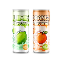 Nuevo diseño estilo mosaico manzana naranja Lima jugo afrutado bebida personalizada etiqueta privada 330ml refresco carbonatado refresco