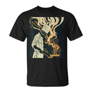 Camiseta con diseño de línea abstracta de cocinero, sous chef, cocina, comida, arte - Product Image 1