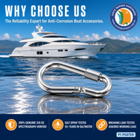 Mousqueton à ressort en acier inoxydable 316 DIN5299C 6x60mm pour l'escalade, les animaux domestiques, les yachts, les bateaux, accessoires de quincaillerie marine