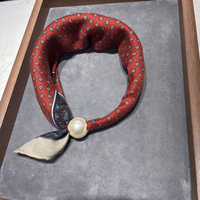 Nouveau foulard de style décontracté avec boucle magnétique et perles, long foulard-collier pour femme, écharpe fine de protection pour le cou, idéal printemps, automne, été