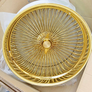 Cerchi in Lega Dorati di Lusso a <span class=keywords><strong>150</strong></span> Razze, Cerchioni Profondi da 13-22 Pollici per Auto Classiche e Custom Lowrider - Vendita all'Ingrosso - Product Image 4
